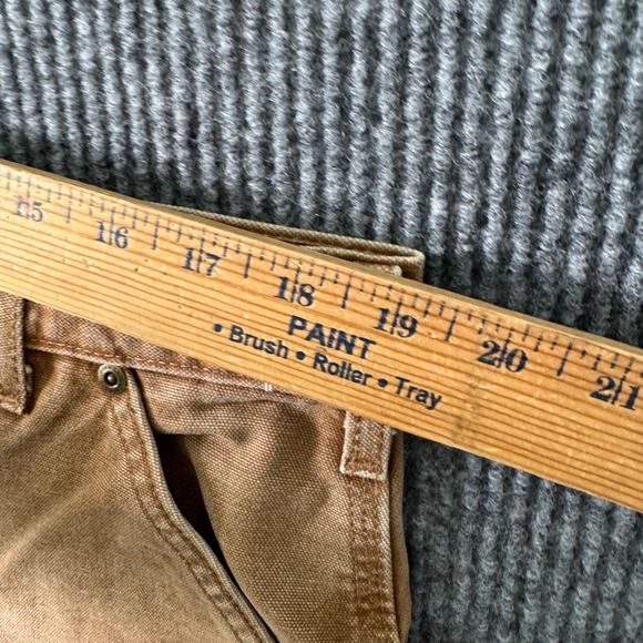 Carhartt B182 BRN Cordura Front Work Dungaree Men 38x27 Duck Double Knee Vintage - Picture 5 of 9